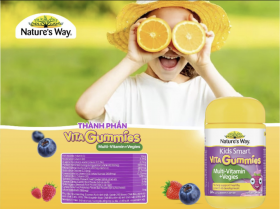 Nature's Way Kids Smart Vita Gummies Multi-vitamin+Vegies - Vitamin từ rau củ hỗ trợ bé tăng trưởng và phát triển